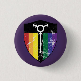 Chapa Redonda De 2,5 Cm Escudo 02 (LGBTQIA) del defensor