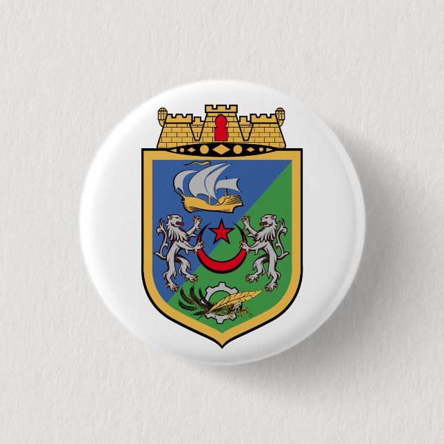 Chapa Redonda De 2,5 Cm Escudo de Argel (Anverso)