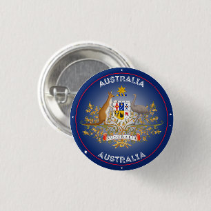 Chapa Redonda De 2,5 Cm Escudo de armas de Australia en forma circular