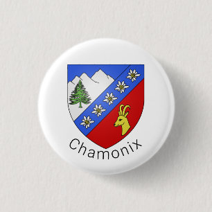 Chapa Redonda De 2,5 Cm Escudo de armas de Chamonix