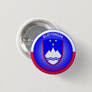 Chapa Redonda De 2,5 Cm Escudo de armas de Eslovenia en forma circular