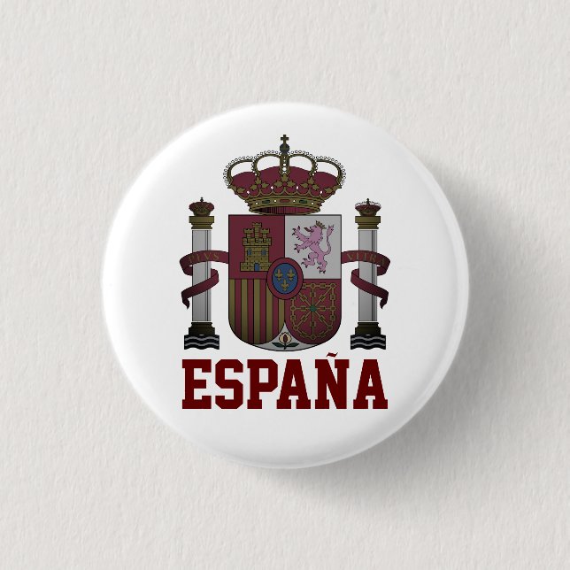 Chapa Redonda De 2,5 Cm Escudo de armas de ESPAÑA (Anverso)
