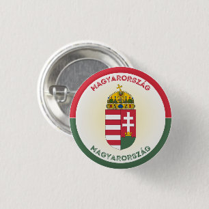 Chapa Redonda De 2,5 Cm Escudo de Armas de Hungría en Forma Circular