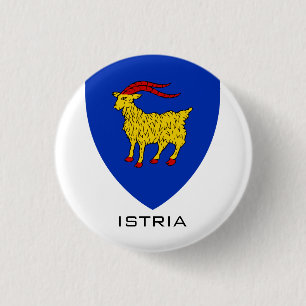 Chapa Redonda De 2,5 Cm Escudo de Armas de Istria Legado Adriático