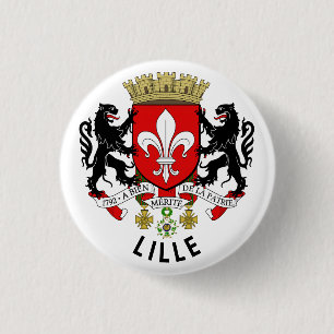 Chapa Redonda De 2,5 Cm Escudo de armas de Lille, Francia