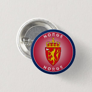 Chapa Redonda De 2,5 Cm Escudo de Armas de Noruega en Forma Circular