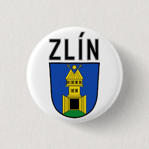 Chapa Redonda De 2,5 Cm Escudo de armas de Zlín, República Checa