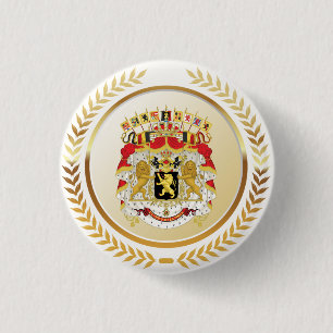 Chapa Redonda De 2,5 Cm Escudo de Armas Mayor de Bélgica