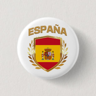 Chapa Redonda De 2,5 Cm Escudo de bandera de España