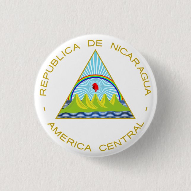 Chapa Redonda De 2,5 Cm Escudo de Nicaragua (Anverso)
