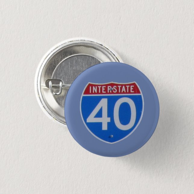Chapa Redonda De 2,5 Cm Escudo Interstate 40 (Anverso y reverso)