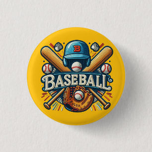 Chapa Redonda De 2,5 Cm Esencias clásicas de béisbol / Elegante leyenda re