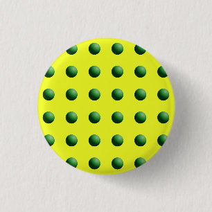 Chapa Redonda De 2,5 Cm Esferas Verdes sobre Amarillo