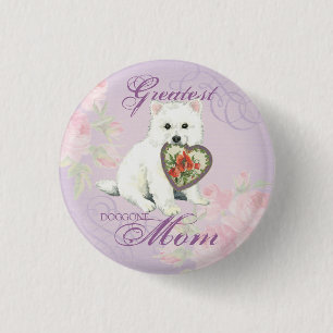 Chapa Redonda De 2,5 Cm Eskie Heart Mom