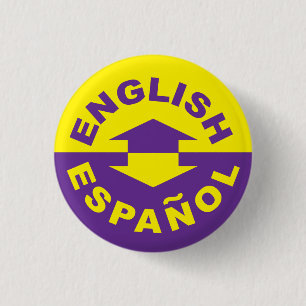 Chapa Redonda De 2,5 Cm Español inglés - Hablo español