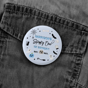 Chapa Redonda De 2,5 Cm ¡Espeluznante! Cumpleaños de niños de Halloween 1e