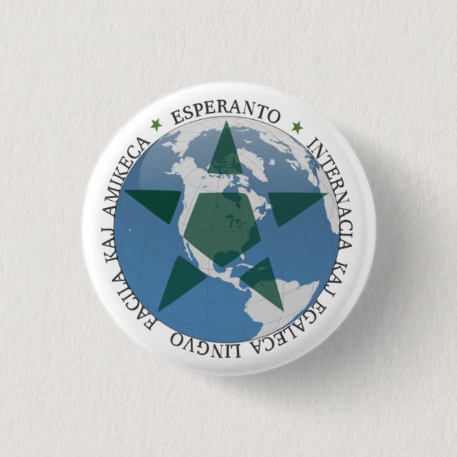 Chapa Redonda De 2,5 Cm Esperanto (Anverso)