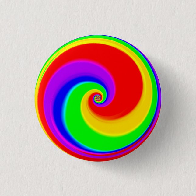 Chapa Redonda De 2,5 Cm Espiral arcoiris (Anverso)