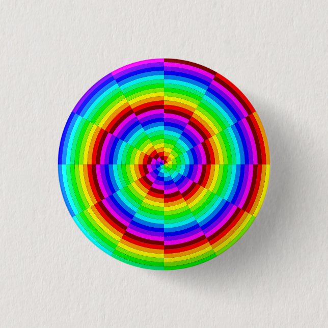 Chapa Redonda De 2,5 Cm Espiral arcoiris de Kenneth Yoncich (Anverso)