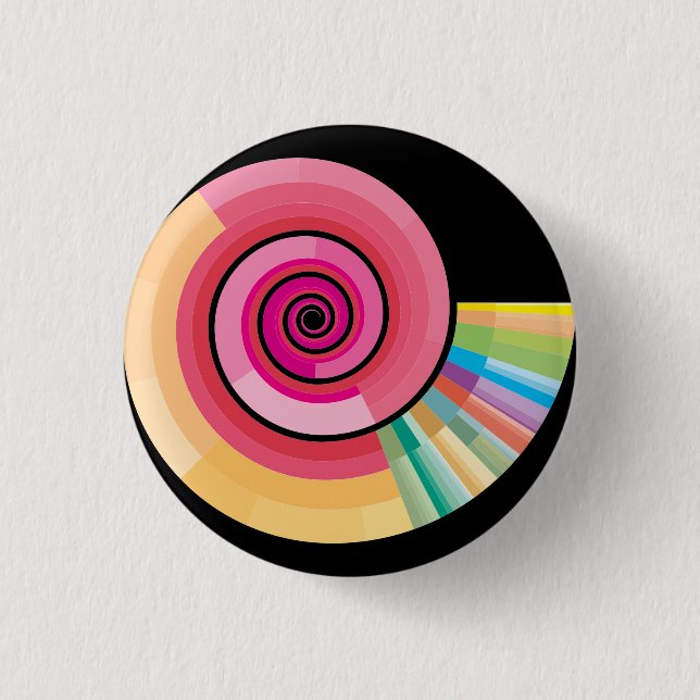 Chapa Redonda De 2,5 Cm Espiral geológico del calendario (Anverso)