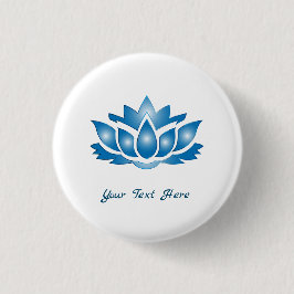 Chapa Redonda De 2,5 Cm Espíritu corporal azul de Lotus Mind personalizado