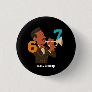 Chapa Redonda De 2,5 Cm Espíritu de Jazz Retro 67 – Festival de Moderno de