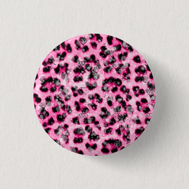 Chapa Redonda De 2,5 Cm Estampado leopardo (Anverso)