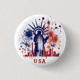 Chapa Redonda De 2,5 Cm Estatua de la Libertad