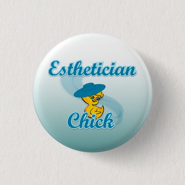 Chapa Redonda De 2,5 Cm Esteticista Chick #3 (Anverso)