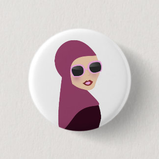 Chapa Redonda De 2,5 Cm Estilo islámico de la señora del hijab del muslima