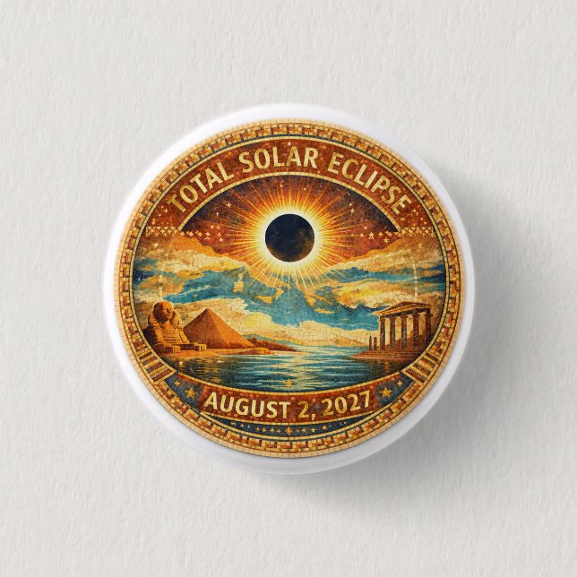 Chapa Redonda De 2,5 Cm Estilo Mosaico 2027 Eclipse (Anverso)