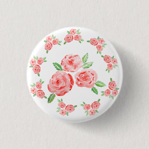Chapa Redonda De 2,5 Cm Estos son rosas acuarelas elegantes