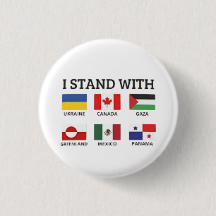 Chapa Redonda De 2,5 Cm Estoy con Canadá México Gaza Ucrania