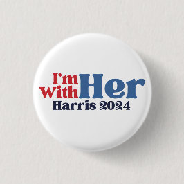 Chapa Redonda De 2,5 Cm Estoy con su Kamala Harris 2024