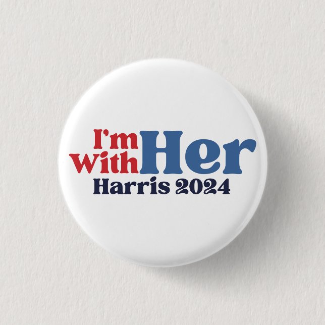 Chapa Redonda De 2,5 Cm Estoy con su Kamala Harris 2024 (Anverso)