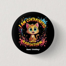 Chapa Redonda De 2,5 Cm Estoy contaminado con meme de gato japonés por rad