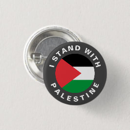 Chapa Redonda De 2,5 Cm Estoy de pie con la bandera palestina personalizad
