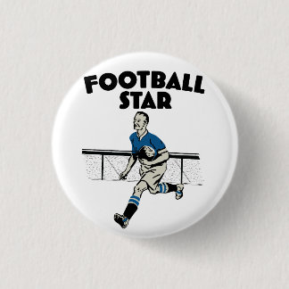 Chapa Redonda De 2,5 Cm Estrella de fútbol
