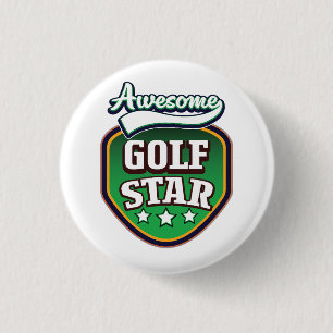Chapa Redonda De 2,5 Cm Estrella de Golf Impresionante 