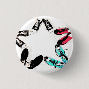 Chapa Redonda De 2,5 Cm estrella de los zapatos de lona