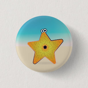 Chapa Redonda De 2,5 Cm Estrella de mar de dibujos animados
