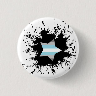 Chapa Redonda De 2,5 Cm Estrella del chapoteo de la tinta de la bandera