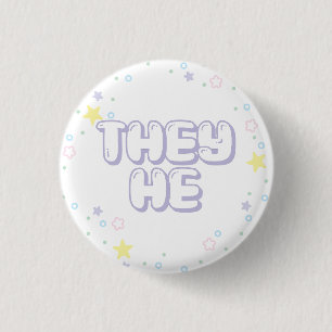 Chapa Redonda De 2,5 Cm Estrella Pastel Confetti Que Él Pronuncia