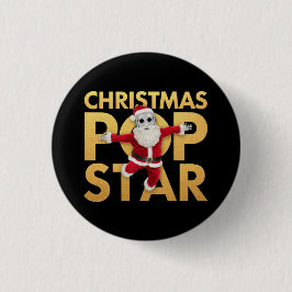 Chapa Redonda De 2,5 Cm Estrella pop de navidades, fiesta llena de color