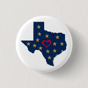 Chapa Redonda De 2,5 Cm Estrellas brillantes y de amor en Texas