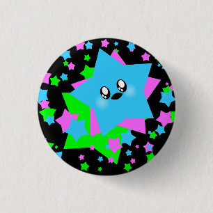 CHAPA REDONDA DE 2,5 CM ESTRELLAS KAWAII GALAXIA ZUMBA
