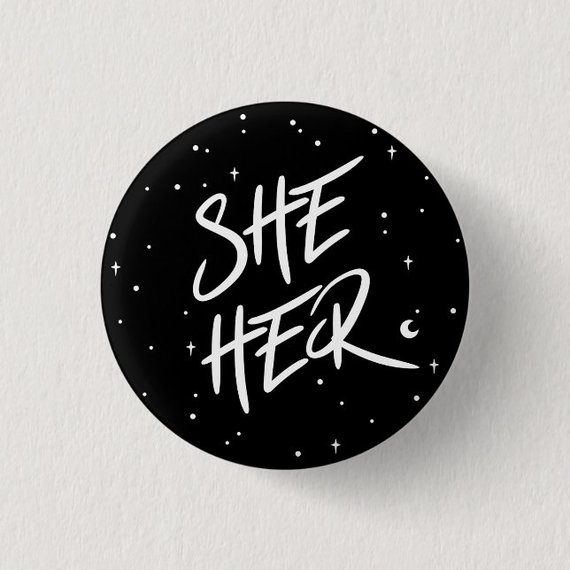 Chapa Redonda De 2,5 Cm Estrellas que pronuncia (Anverso)