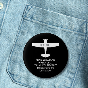 Chapa Redonda De 2,5 Cm Estudiante piloto Primer Personalizado de Aviación
