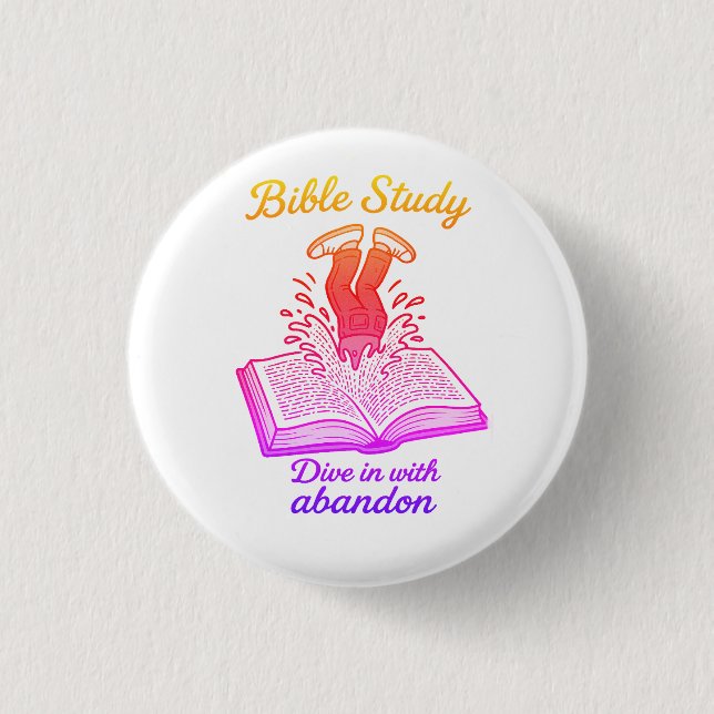 Chapa Redonda De 2,5 Cm Estudio de la Biblia (Anverso)
