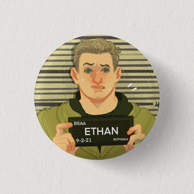 Chapa Redonda De 2,5 Cm ethan mugshot (Anverso)